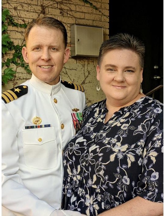 Jon and Heather at his Navy retirement ceremony